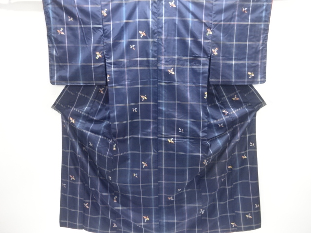 JAPANESE KIMONO / YONEZAWA TSUMUGI / ENSEMBLE / WOVEN LEAVES